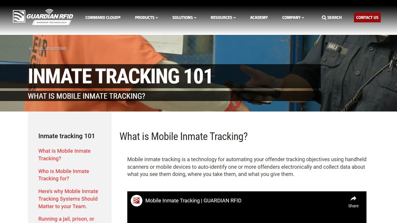 What is mobile inmate tracking? | GUARDIAN RFID